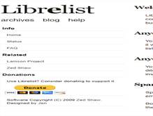 Tablet Screenshot of librelist.com